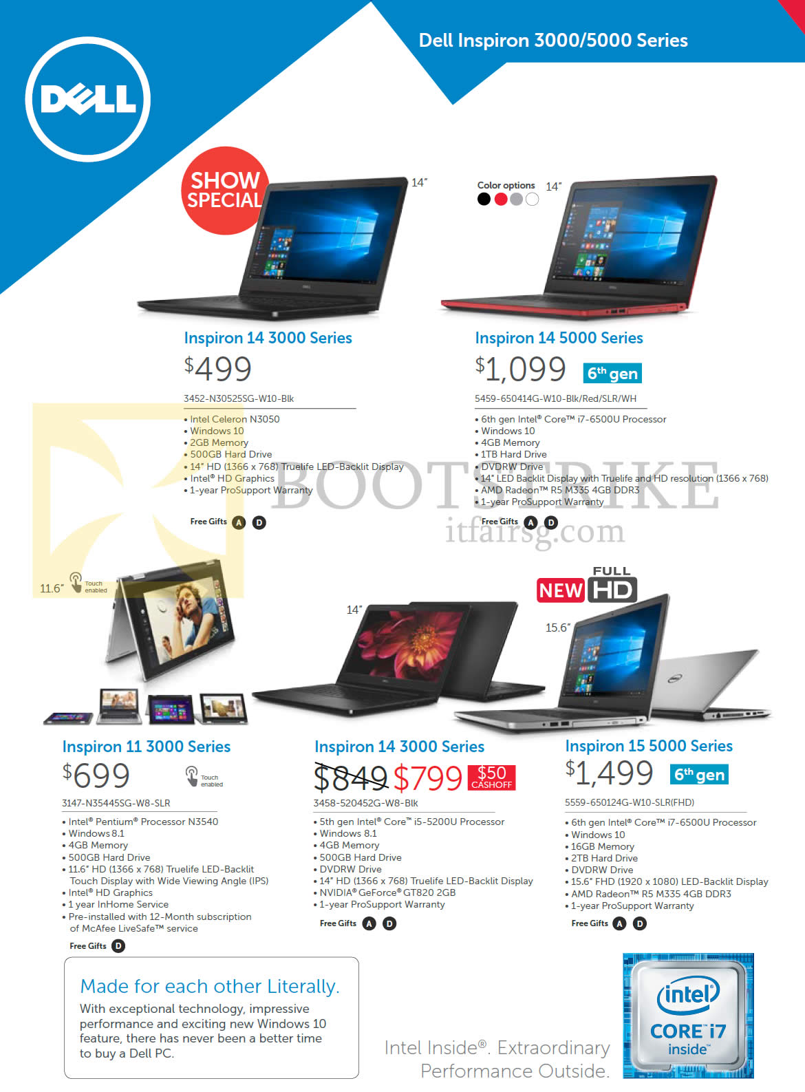 SITEX 2015 price list image brochure of Dell Notebooks Inspiron 3452-N30525SG-W10-Blk, 5459-650414G-W10-Blk, Red, SLR, WH, 3147-N35445SG-W8-SLR, 3458-520452G-W8- Blk, 5559-650124G-W10-SLR