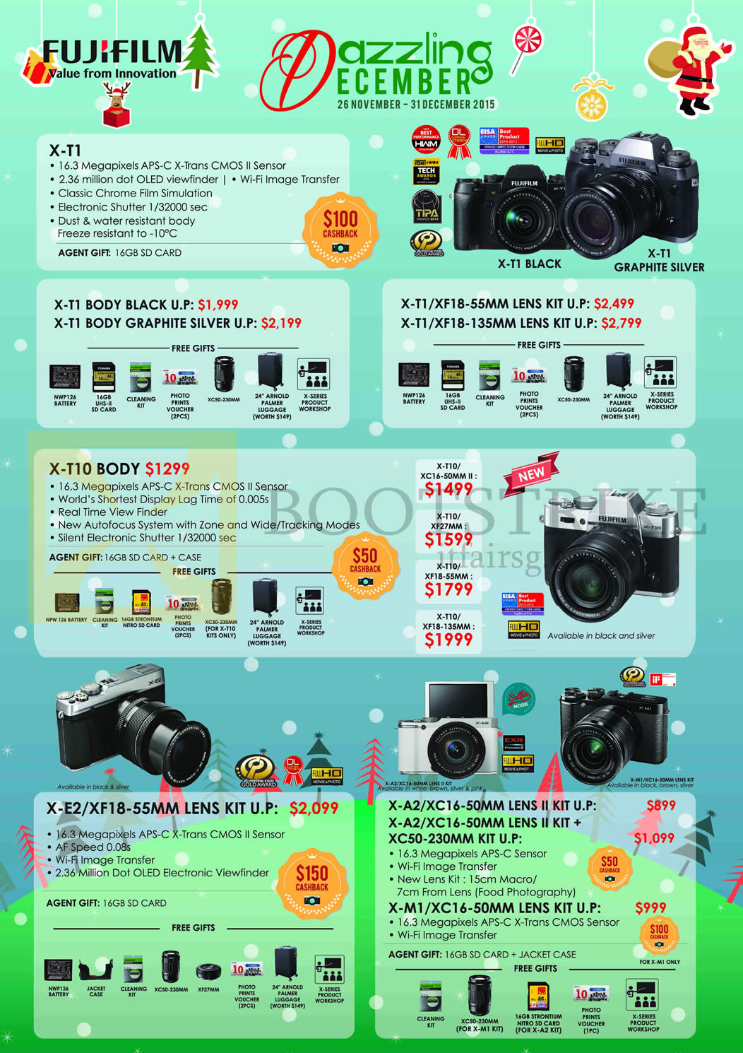 SITEX 2015 price list image brochure of Fujifilm Digital Cameras X-T1, X-E2, X-A2, X-M1, X-T10