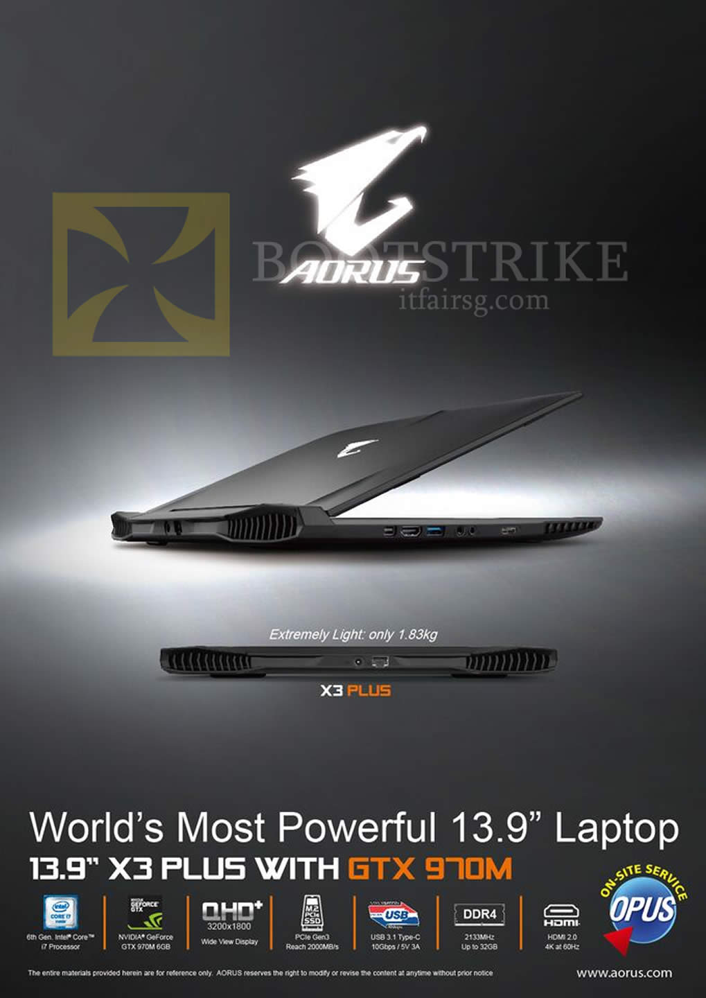 SITEX 2015 price list image brochure of Gamepro Aorus X3 Plus Notebook GTX 970M