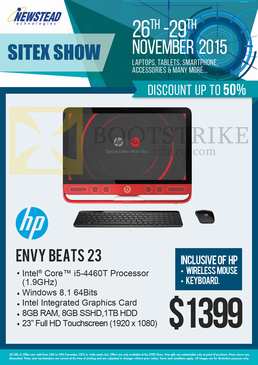 SITEX 2015 price list image brochure of HP Newstead AIO Desktop PC Envy Beats 23