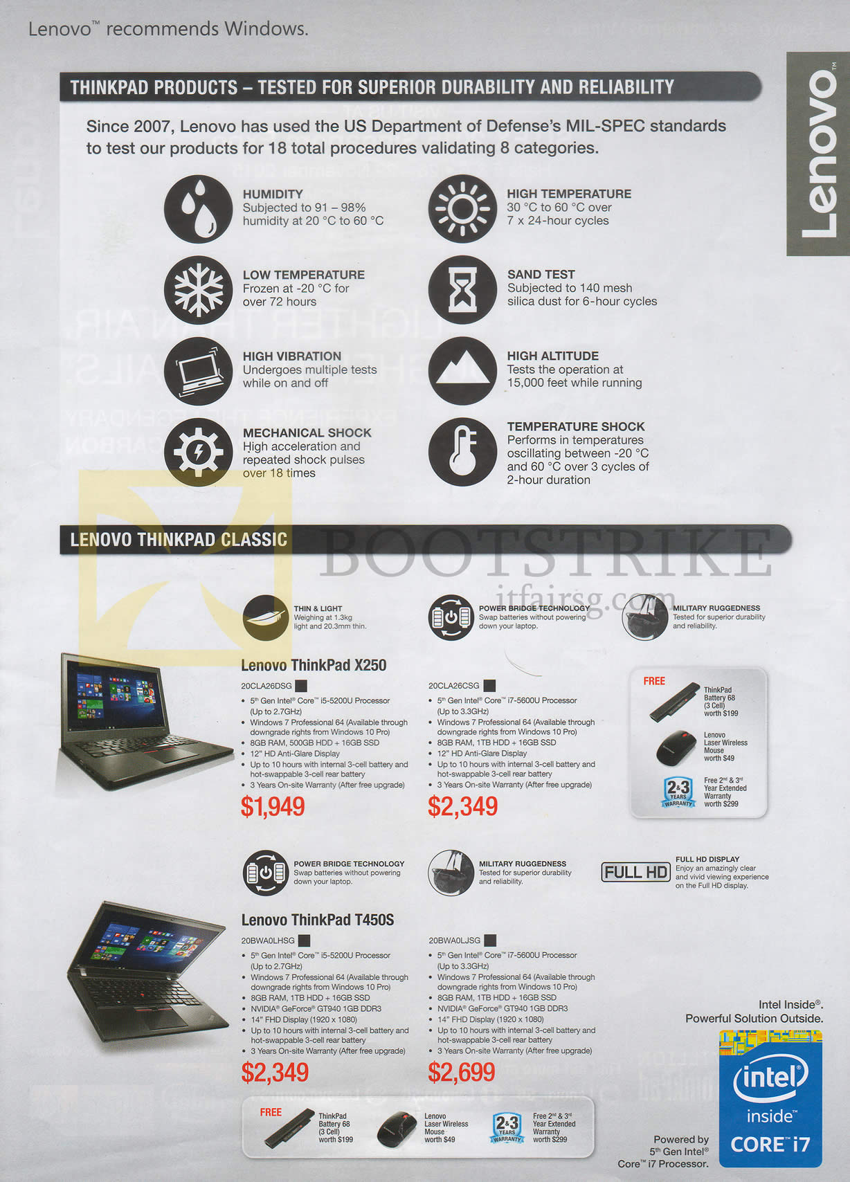 SITEX 2015 price list image brochure of Lenovo Notebooks ThinkPad X250 20CLA26DSG, 20CLA26CSG, T450S 20BWA0LHSG, 20BWA0LJSG