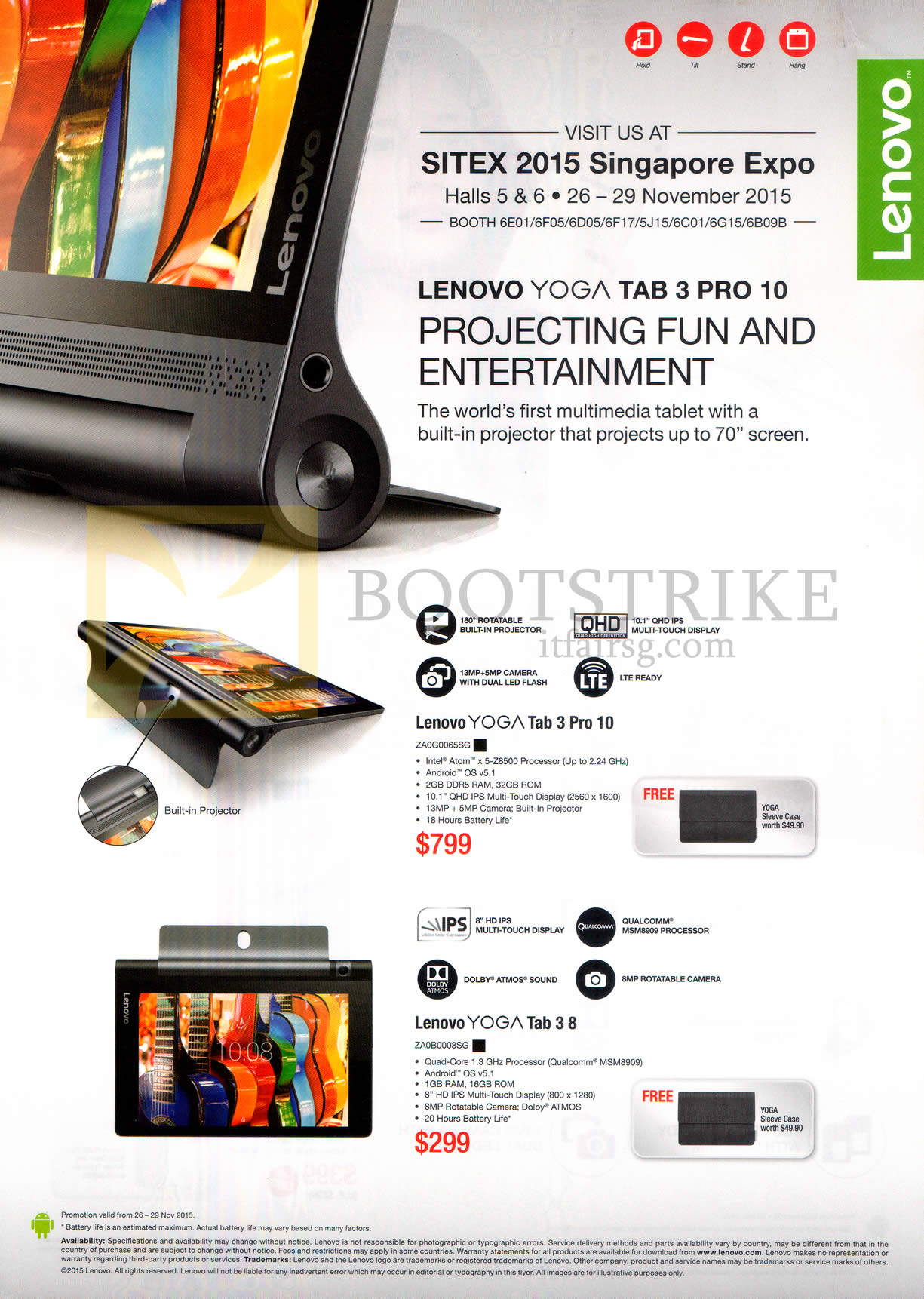 SITEX 2015 price list image brochure of Lenovo Tablets Yoga Tab 3 Pro 10, Tab 3 8