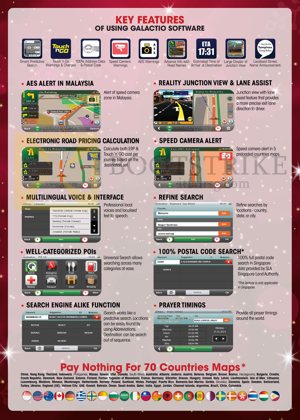 SITEX 2015 price list image brochure of Maka GPS Navigators Galactio Key Features