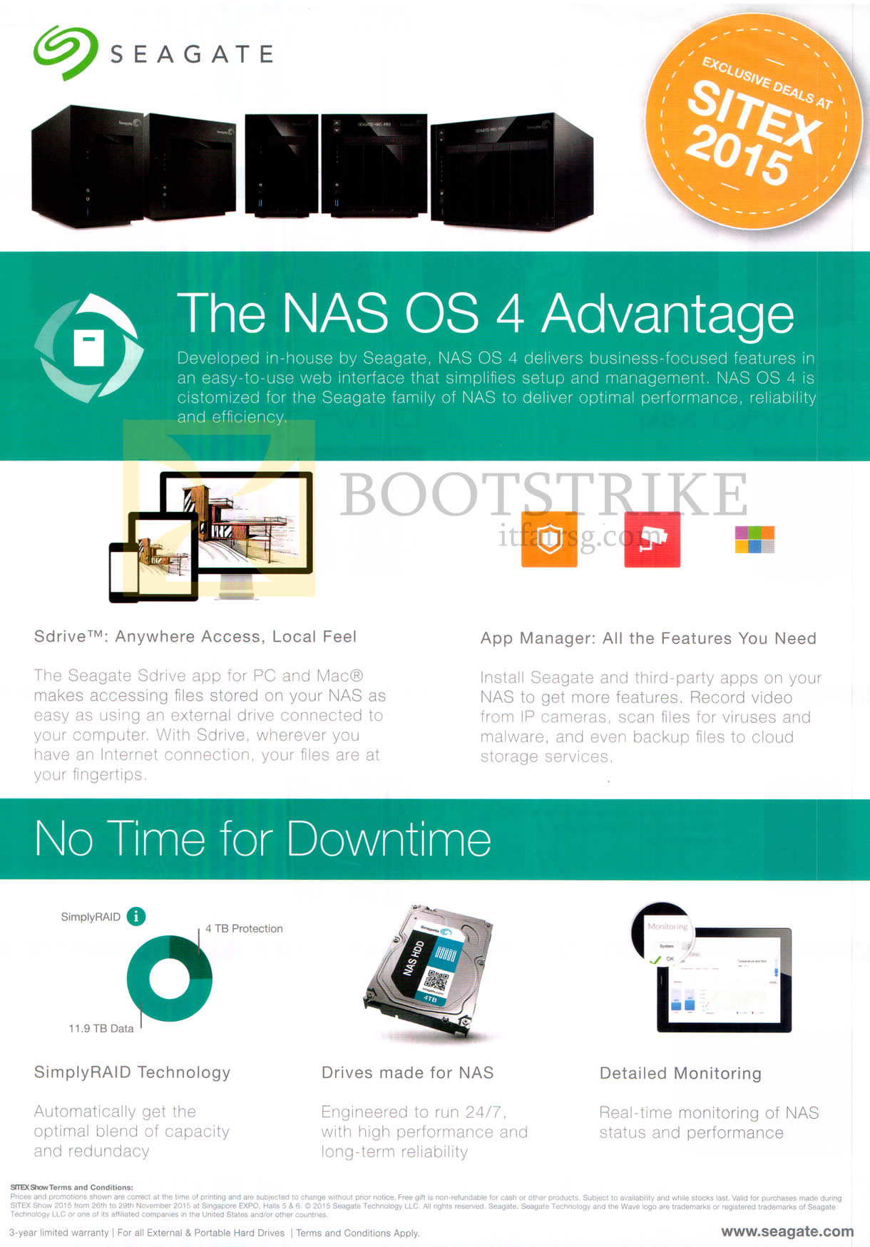 SITEX 2015 price list image brochure of Seagate NAS OS4 Advantage Features