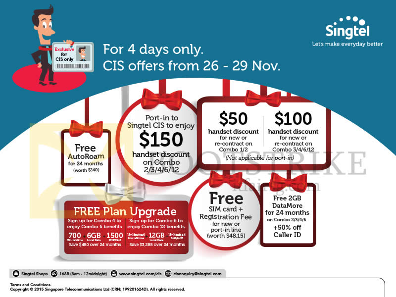 SITEX 2015 price list image brochure of Singtel Corporate Individual Scheme CIS Offers