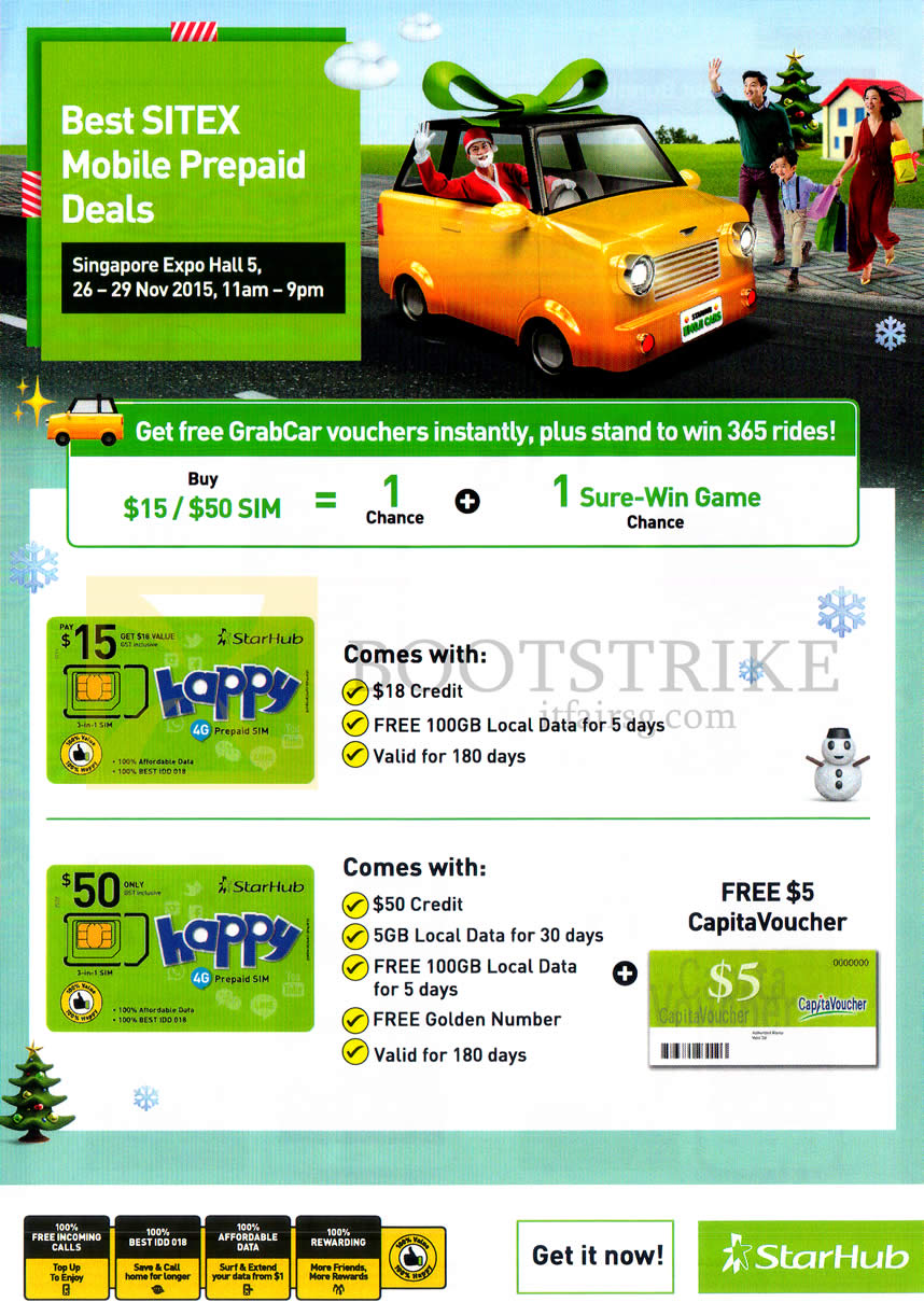 SITEX 2015 price list image brochure of Starhub Prepaid Mobile Deals, Free 5 Dollar CapitaVoucher