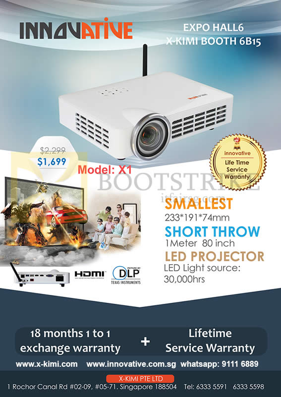 SITEX 2015 price list image brochure of X-Kimi Innovative Projector X1